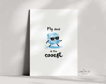 Father&#39;s Day Printable Card My Dad is The Cooest Father&#39;s day Card Greeting Card For Dad Instant DIGITAL DOWNLOAD