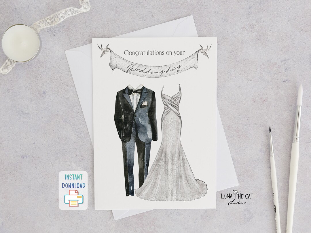 Congratulations Wedding Card Printable Congratulations Wedding Day Card ...