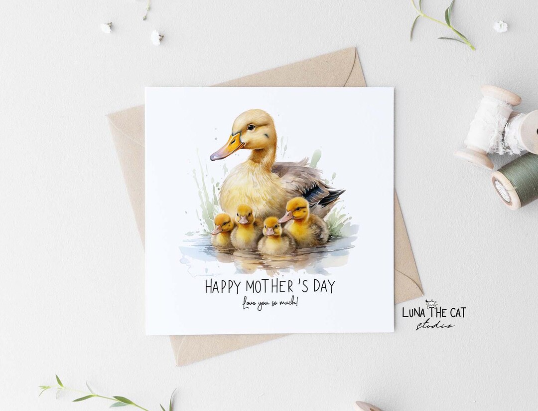 Ducks Mother's Day Card Printable Card Duck Mothers Day Cards Happy ...
