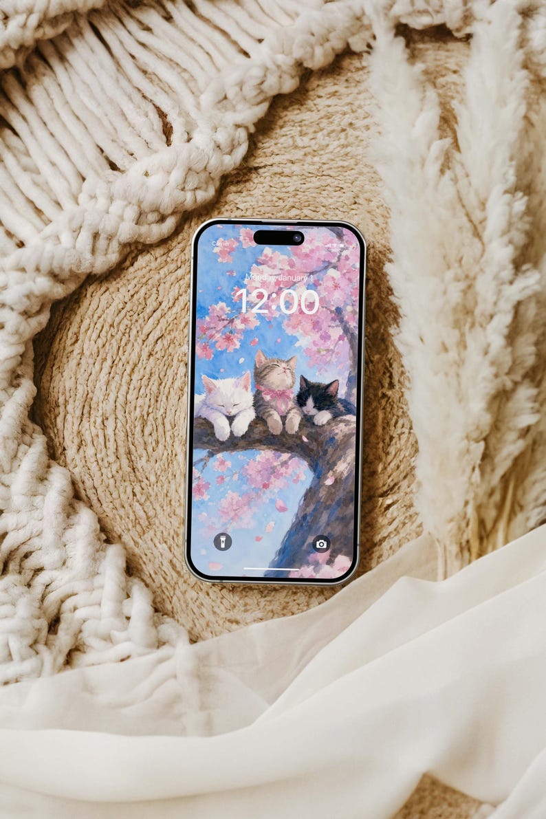 6 Cute Anime Cat Phone Wallpaper | Aesthetic Kawaii Mobile Background ...