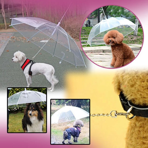 Adjustable Clear Pet Umbrella Pet Products Dog Leash Walking In The Rain