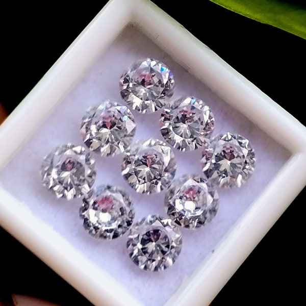 5 MM 7 Pcs Extremely Rare Natural Sapphire Round Shape Certified Ring Size White Sapphire Gemstone Sapphire Lot Best Jewellery Making Gems
