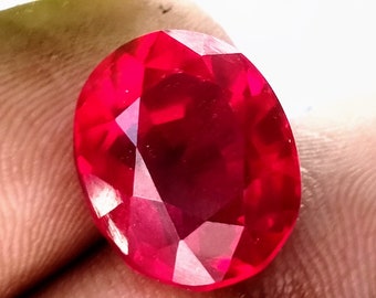 8 Carat Certified natural ruby Brighter Pure, Vibrant Burma Pigeon Blood Red Ruby Loose Ruby finest Oval Shape Faceted Ruby Gemstone