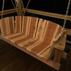 One-of-a-Kind Cedar Slab Porch Swing