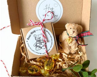 Pocket Bear Hug, Personalised Worry Bear, Get Well Soon Gift, Wellbeing Gift, Mental health Gift, Emotion support Gift, Hug in a box Gift