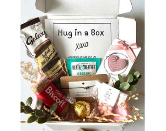 HUG IN A BOX, Gift Box, letter box gift, pocket hug, Pick Me Up Gift, Think of you, Gift for Her, Self care Gift, Get Well Soon Gift