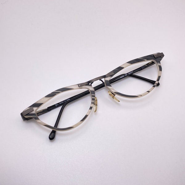 Filou Vintage Striped Pattern Geometric Eyeglasses Funky Eyeglasses