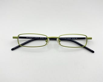 Vintage Collection Creativ Green Rectangular Eyeglass Frames – Slim Minimal Eyewear