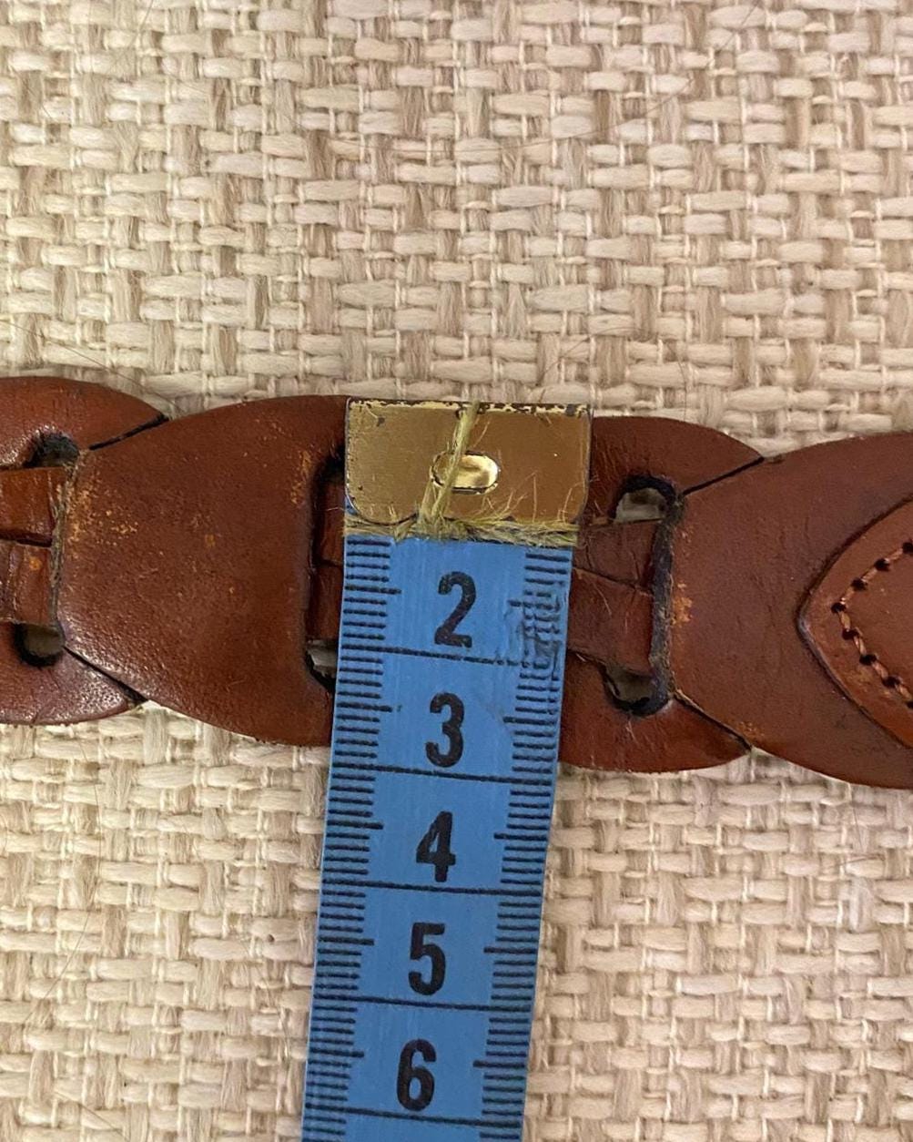 Vintage Leather Braided Belt Brass Buckle BoHo Chic Haute Hippie Rodeo Gal Vintage 24” Braided Leather Belt Brass Buckle Indie Boho  main image 2