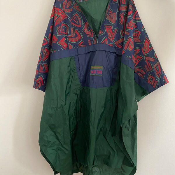 vintage poncho de pluie cape de pluie imperméable des années 90