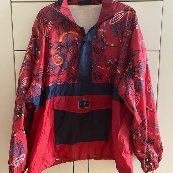 90er Vintage Gemusterte Regenjacke Regen Cape Regenmantel