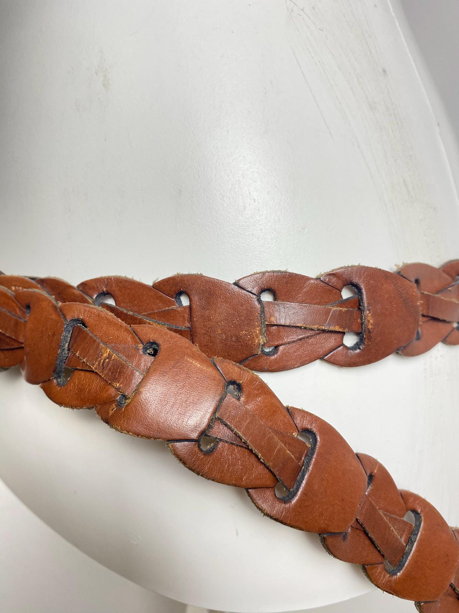 Vintage 90s BA-YO Braided Leather Belt 25 Western Boho Woven Solid Brass Buckle Vintage Braided Belt - Etsy main image 3