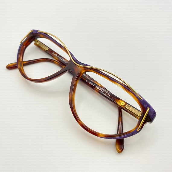 Lancel Paris Vintage Eyeglasses: Gold Leopard Acetate Frame