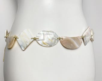 Mother of Pearl Waist Belt – Boho Summer Shell Belt – Festival