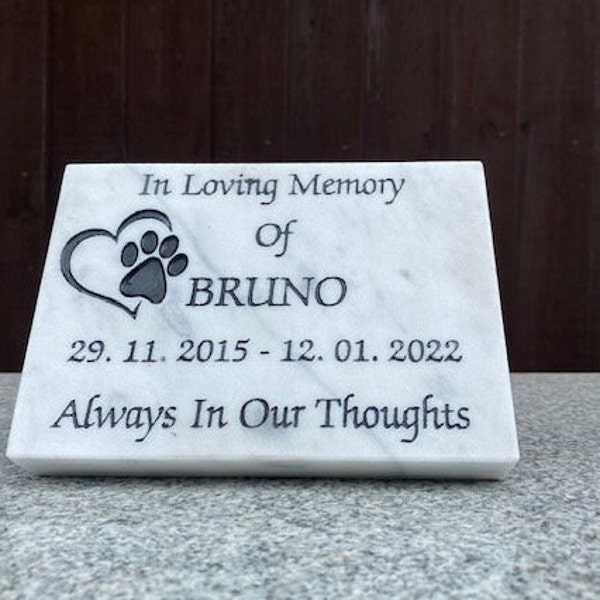 Personalized Carrara Marble Memorial Plaque (Small)