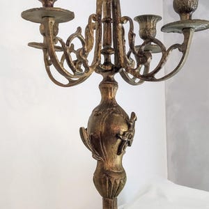 Antique Style 5 Arm Brass Candelabra - Handcrafted Details