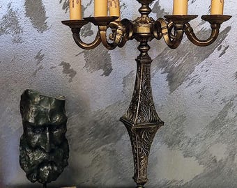 Italian Crafted Brass Chandelier - 7 Arms, Baroque Rococo Style, Unique Lighting Decor