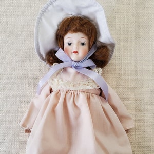 GORHAM Doll, GORHAM Porcelain Doll, Vintage Gorham Collectible Doll, Springtime Doll Lavender/Peach, Gorham Doll of the Month, Vintage Doll