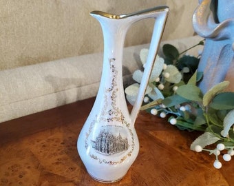 Vintage MILAN CATHEDRAL Vase, Milan Duomo Souvenir Vase, Vase Duomo Milano Italy, Vintage Milan Cathedral Souvenir Vase ITALY -Iridescent