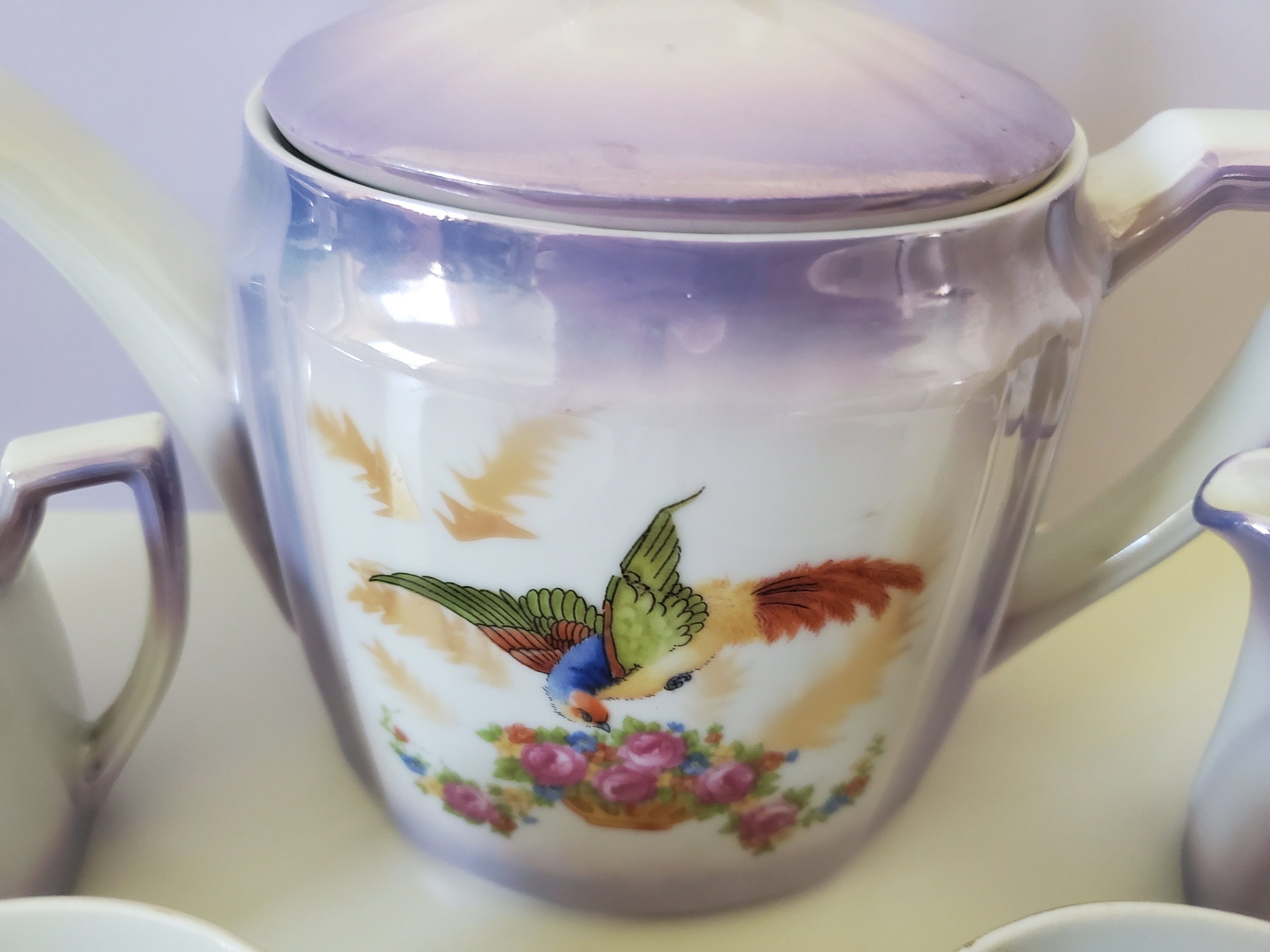 Luster Tea Set Lusterware Tea Set, Vintage Tea Set, Lusterware German Hand-painted Tea ...