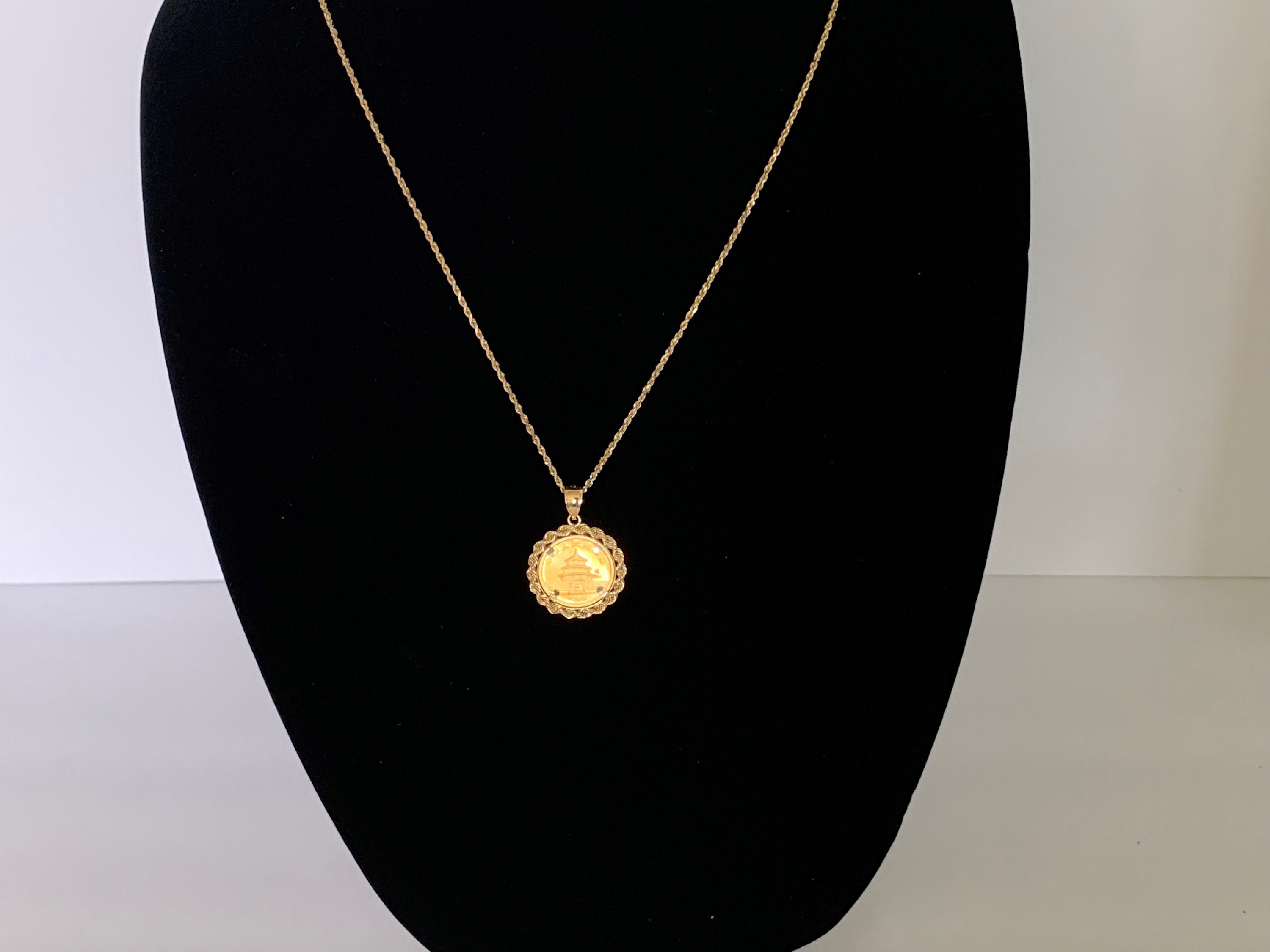 GOLD Coin Panda Coin Necklace Rare 1989 1/10 OZ 24K Solid Gold - Etsy