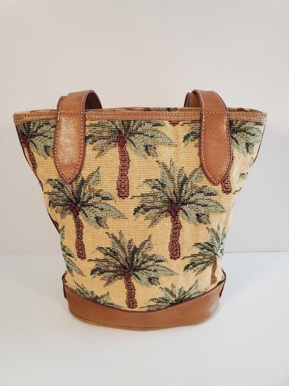 Vintage TAPESTRY Bag Palm Tree SCALA Shoulder Bag 