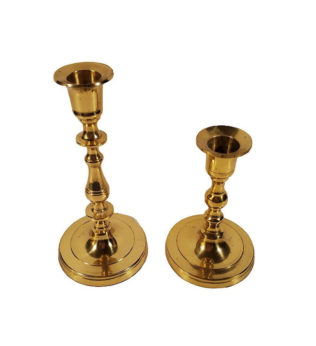 Brass Candle Holders Set of 2 Vintage SOLID BRASS Candlesticks Etsy