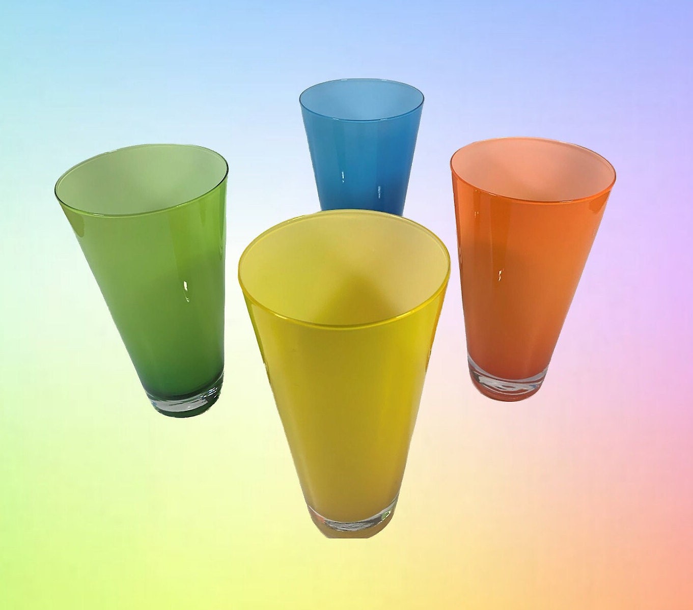 SUMMER GLASSES Set/4 Colored Glasses Summer Barware Glasses Etsy