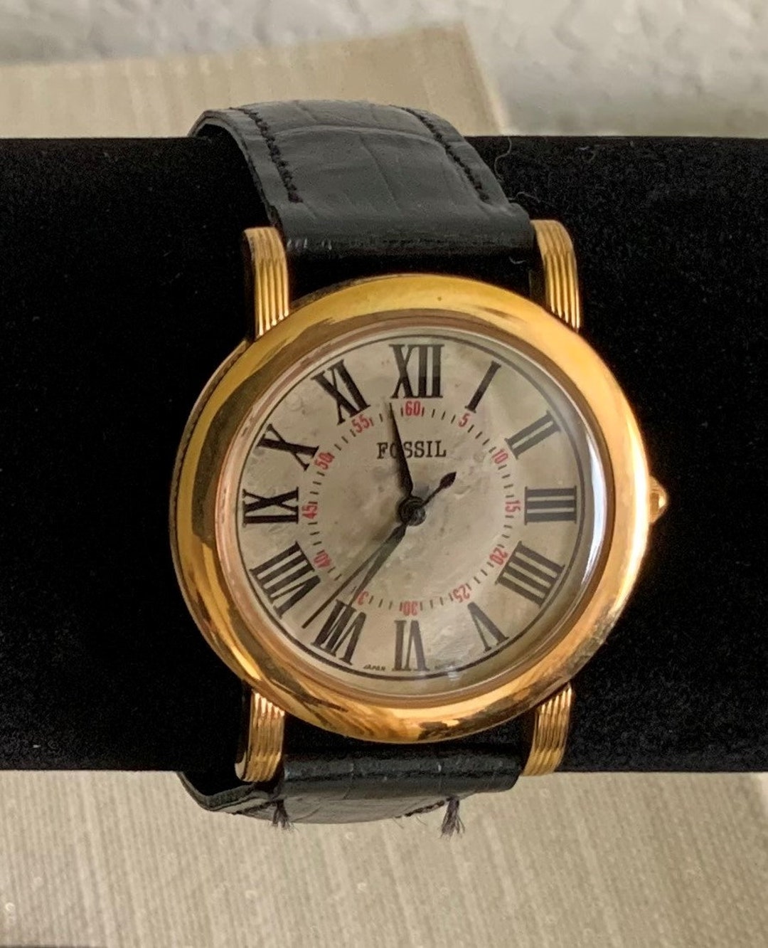 Fossil Watch Gold Large Face Women's Watch Vintage Etsy