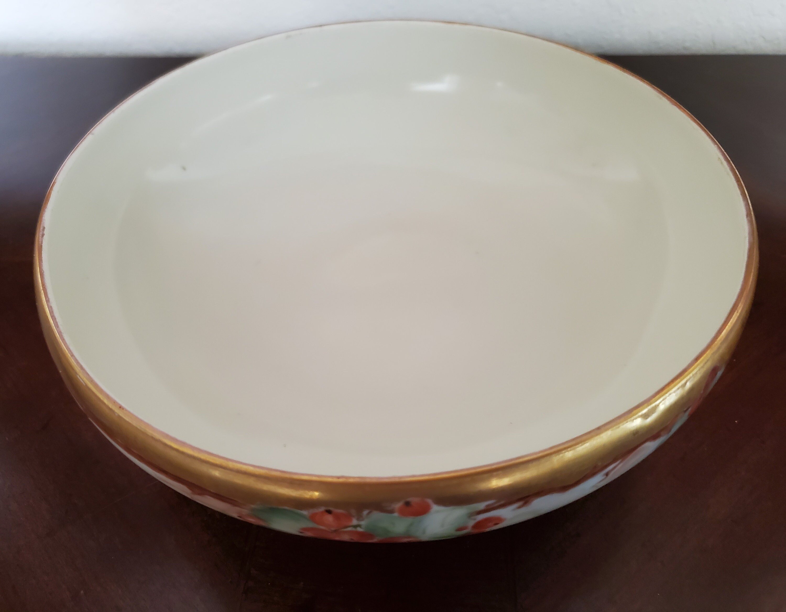 LIMOGES Bowl 1916 T&V Hand Painted French Porcelain Gold Gilded Footed Bowl Dated 1916, Limoges