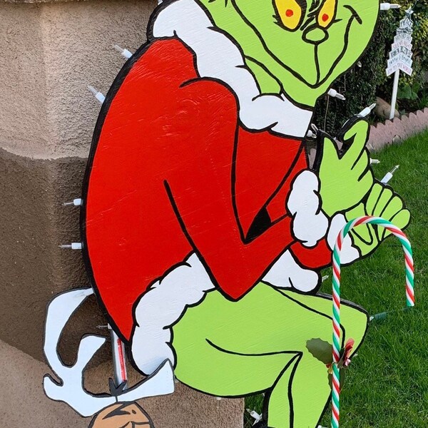 Grinch Stealing Christmas Lights Etsy