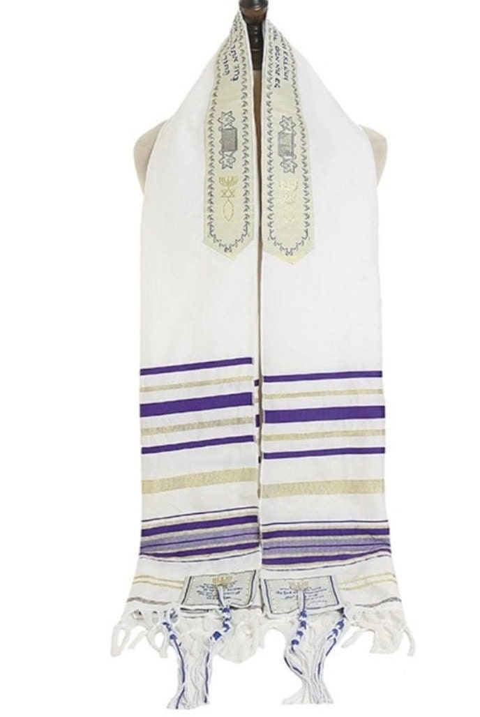 Chal De Oración Judío De Israel – Bufanda Con Borlas Tejidas A Mano, Talit Para Hombres Y Mujeres, Diseño Espiritual