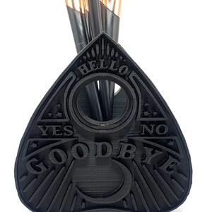 Planchette | 3D Gedruckt | Eitelkeit Veranstalter | Spirit Board | Ouija Brett Bürstenhalter | Gothic Make-up Pinselhalter | Schreibtisch Organizer
