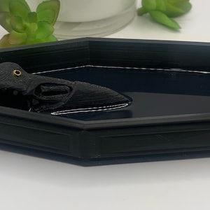 Coffin Incense Burner| Raven Skull Incense Holder | Gothic Decor | 3D Printed | Coffin | Incense Holder