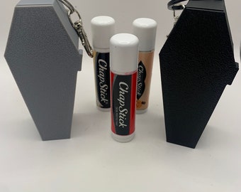 Chapstick Holder, Keychain, Coffin Keychain, Goth Keychain, Keychain Accessory, Gift, Lip Balm Holder