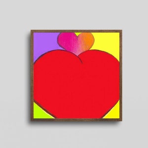 Big Red Heart Digital Wall Art – Vibrant Love Printable Artwork, Heart Wall Art, Digital Wall Art, Colorful Art Print, Printable Wall Art