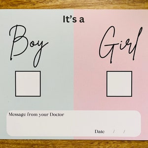 Gender Reveal Card by Your Doctor -digital - - Etsy