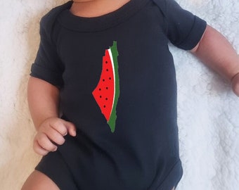 Free Palestine Support Baby Bodysuit Unisex - Watermelon