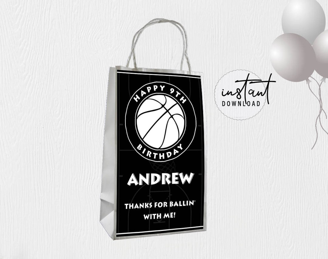 Basketball Gift Bags Gift Bags Birthday Gift Bag Favors Etsy