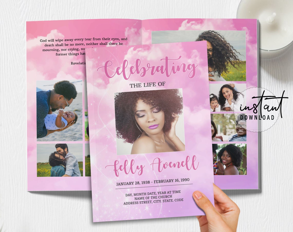 Funeral Bundle Set Funeral Program Template Funeral Program Etsy