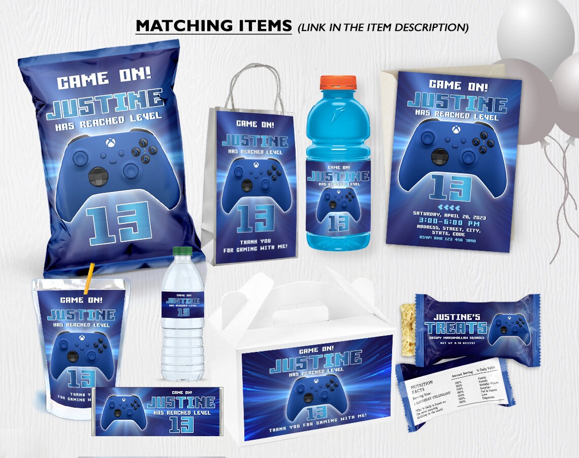 Video Game Chip Bag Label Chip Bags Party Favor Video Game Etsy