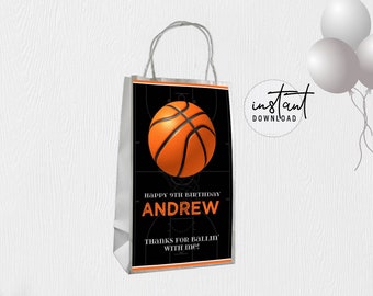 Basketball Gift Bags, Gift Bags Birthday, Gift Bag Favors, Basketball Birthday Theme, instant download