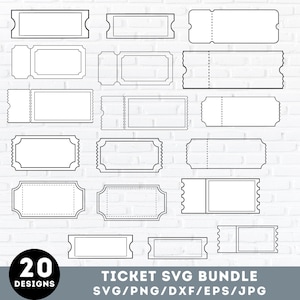 Ticket SVG/Eintrittskarte Vorlage SVG/Leere Veranstaltungskarte/Coupon Cut File/Custom Ticket Bundle/Movie Ticket svg/Konzertticket svg für Kunsthandwerk