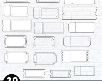 Ticket SVG/Ticket Template SVG/Empty Event Ticket/Coupon Cut File/Custom Ticket Bundle/Movie Ticket Svg/Concert Ticket Svg for Crafts