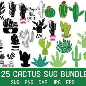 Cactus Svg, Suculentas SVG, Cactus Clipart, Cactus Print Svg, Planta Svg, Desierto Svg, Suculentas Imágenes Prediseñadas, Suculentas Svg, Archivos Svg para Cricut