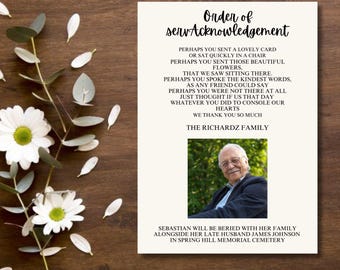 Plantilla de programa funerario Greenery: Celebración de la vida (Descarga digital)