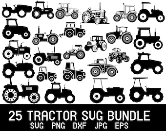 20 Tractor Svg Bundle, Tractor Png Bundle, Commercial Use Svg, Svg Files For Cricut, Kids Tractor Svg, Tractors Vector File,