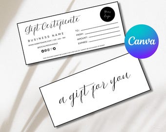 Editable Gift Certificate Template: Small Business Gift Voucher (Digital Download)