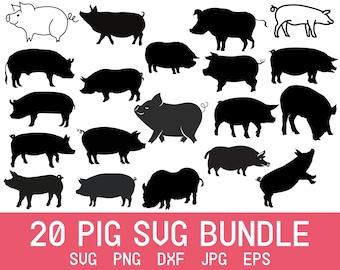Pig SVG Bundle: Farm Animal Cut Files (Digital Download)