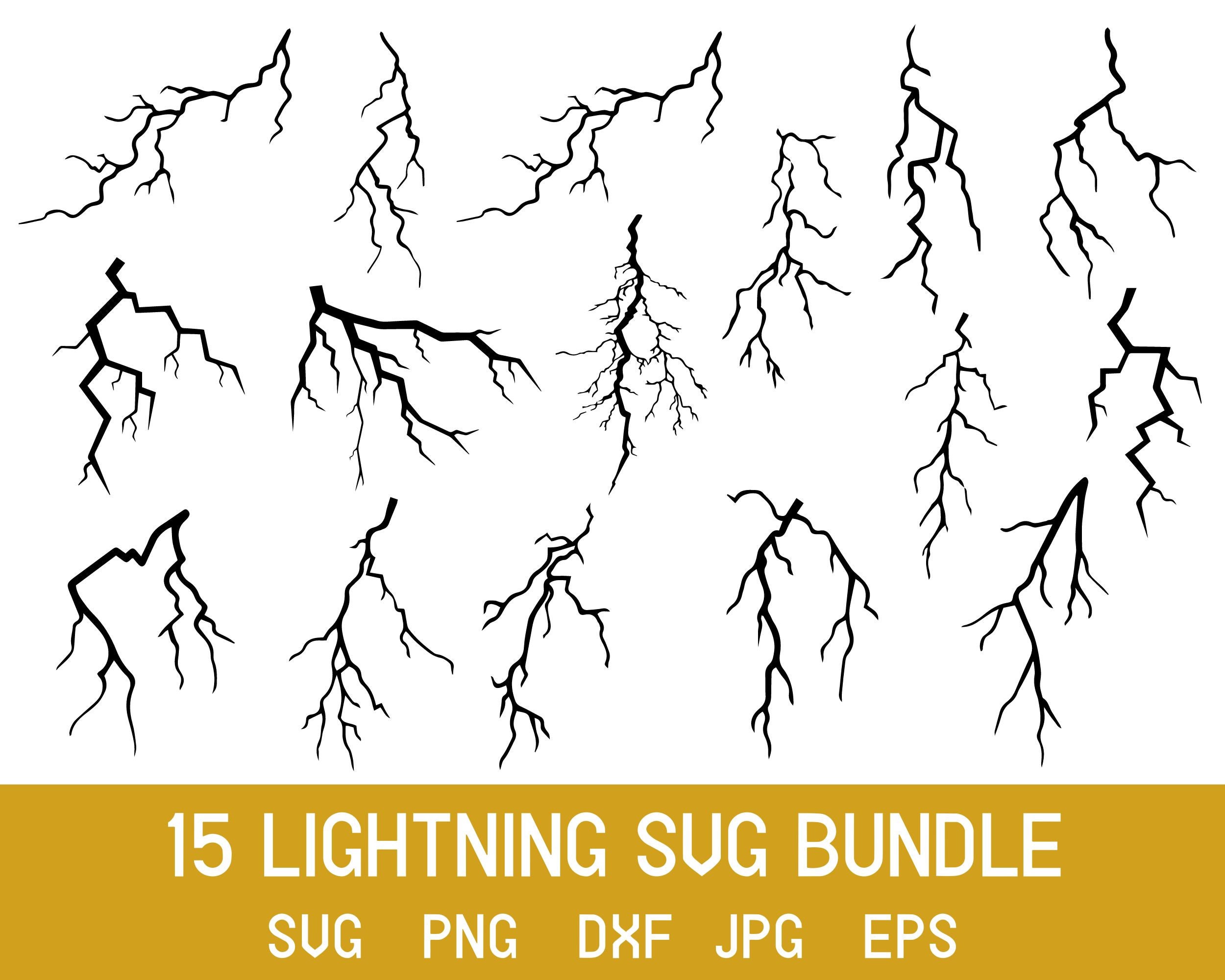 Lightning Bolt SVG Bundle: Flash Clipart (digital Download) - Etsy